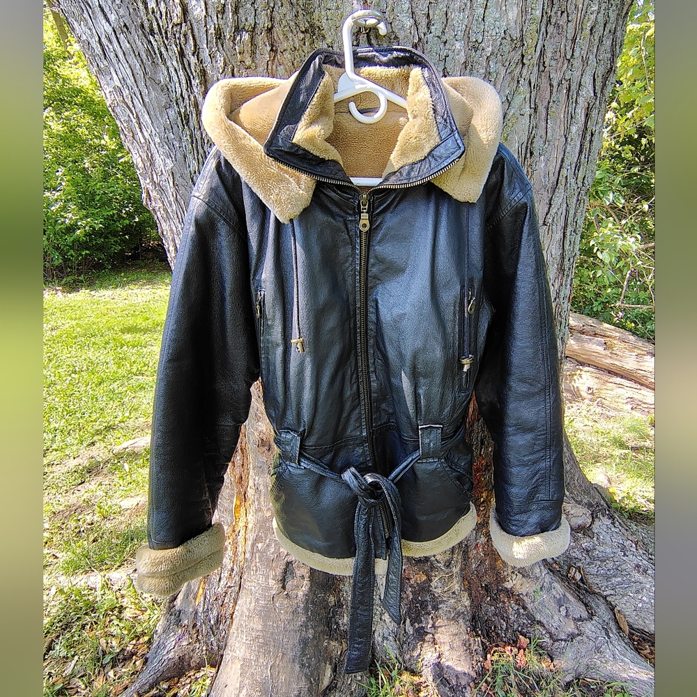 Wilda Black and Tan Bomber Jacket with Classic Design